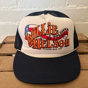 Vintage Willie Nelson & Family Trucker Cap - Dark Navy and White 1982 NEW!!
